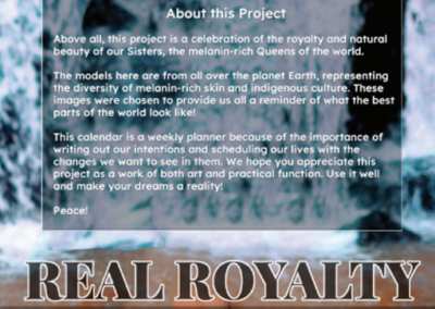 Real Royalty 2024 -2025 Weekly Calendar back cover